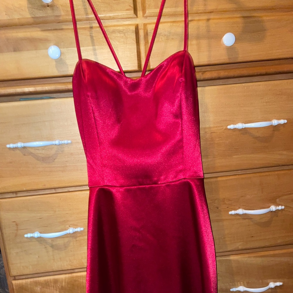 Red Mini Satin Dress